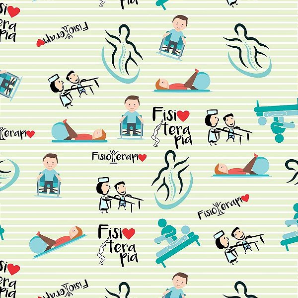 Tecido Oxfordine Estampa Digital 5m - Fisioterapia