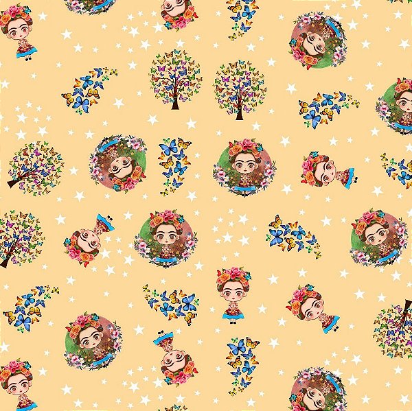 Tecido Oxfordine Estampa Digital 5m - Frida