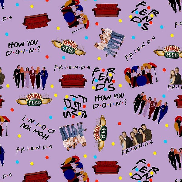 Tecido Oxfordine Estampa Digital 5m - Friends