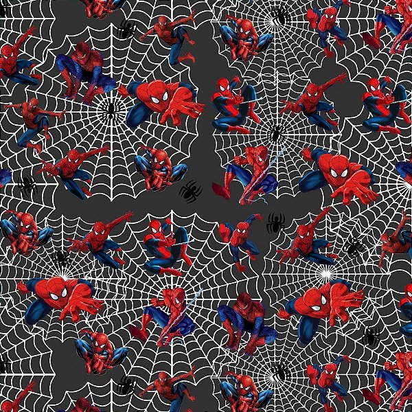 Tecido Oxfordine Estampa Digital 5m - Homem-Aranha Cinza