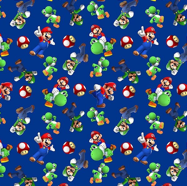 Tecido Oxfordine Estampa Digital 5m - Mario Azul