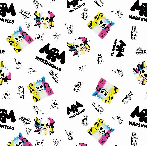 Tecido Oxfordine Estampa Digital 5m - Marshmallow