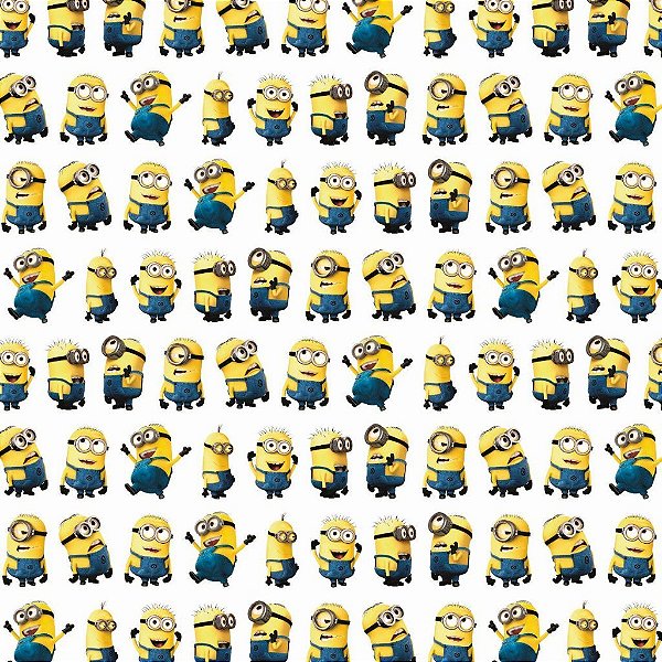 Tecido Oxfordine Estampa Digital 5m - Minions fundo branco