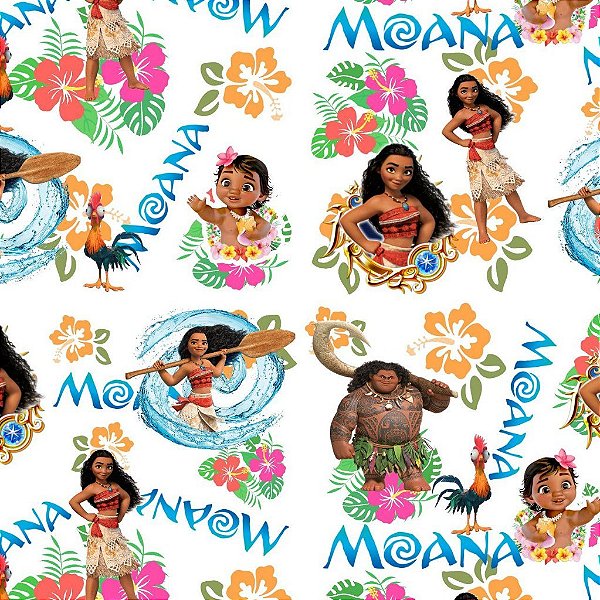 Tecido Oxfordine Estampa Digital 5m - Moana