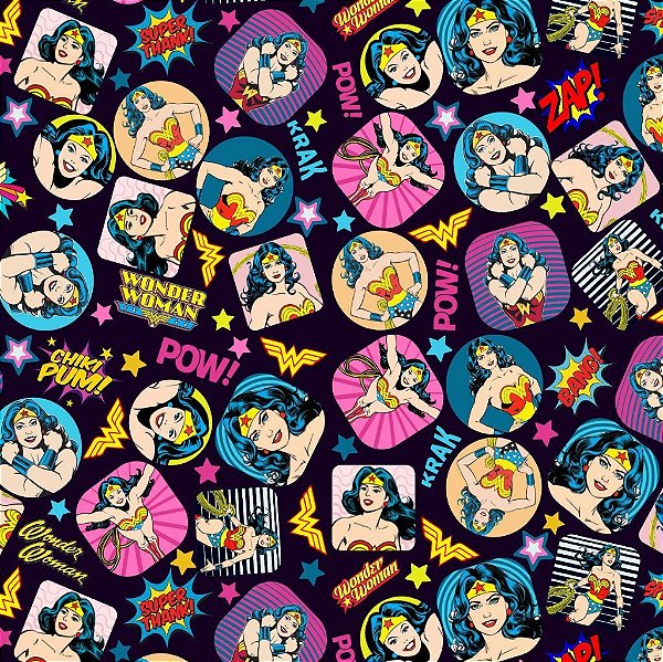 Tecido Oxfordine Estampa Digital 5m - Mulher Maravilha