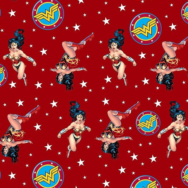 Tecido Oxfordine Estampa Digital 5m - Mulher Maravilha Adulta
