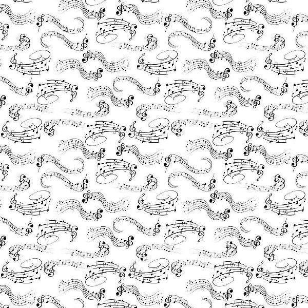 Tecido Oxfordine Estampa Digital 5m - Notas Musicais
