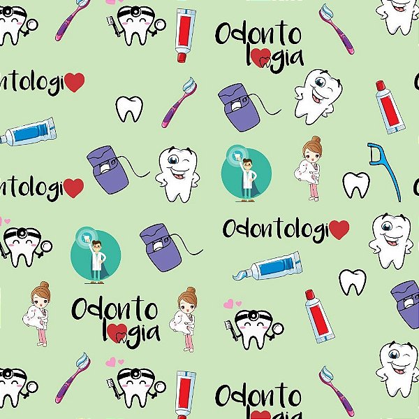 Tecido Oxfordine Estampa Digital 5m - Odontologia