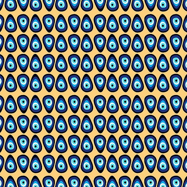 Tecido Oxfordine Estampa Digital 5m - Olho Gota Fundo Amarelo