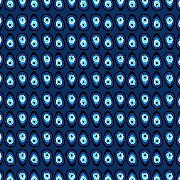 Tecido Oxfordine Estampa Digital 5m - Olho Gota Fundo Marinho