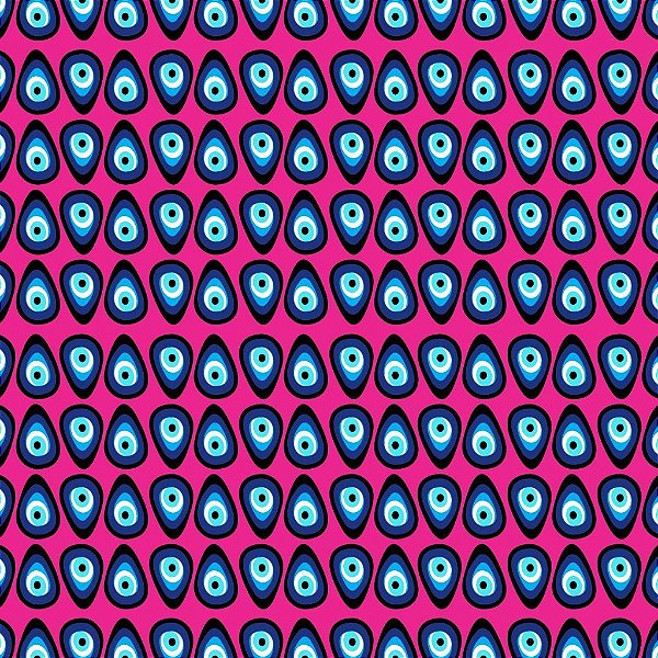 Tecido Oxfordine Estampa Digital 5m - Olho Gota Fundo Pink