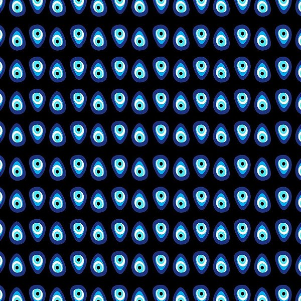 Tecido Oxfordine Estampa Digital 5m - Olho Gota Fundo Preto
