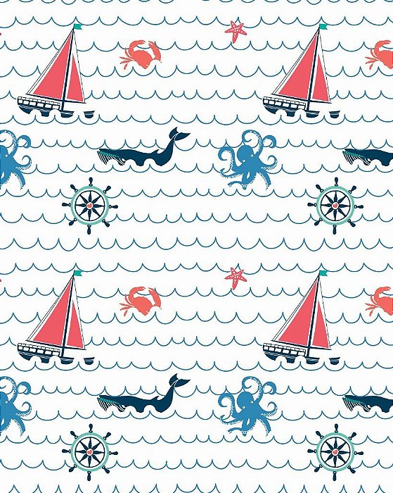 Tecido Oxfordine Estampa Digital 5m - Ondas