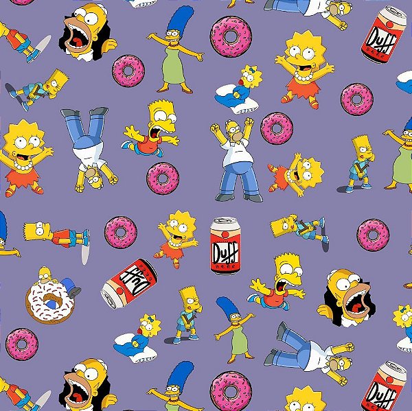 Tecido Oxfordine Estampa Digital 5m - Simpsons Novo