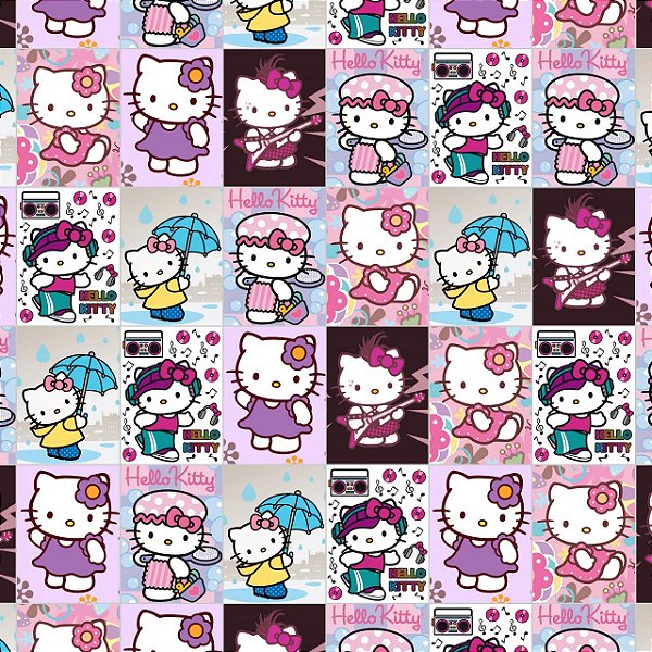 Tecido Microfibra Estampa Digital 0.50 cm - Hello Kitty 2