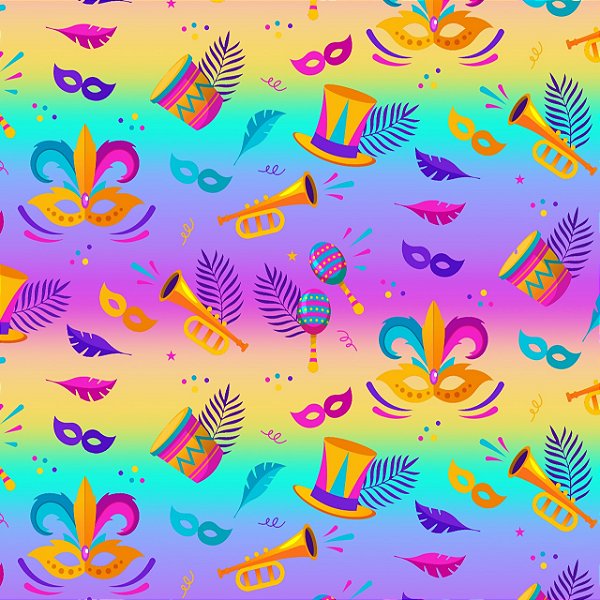 Tecido Microfibra Estampa Digital 0.50 cm - Carnaval 7