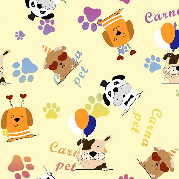 Tecido Microfibra Estampa Digital 0.50 cm - Carnaval Dog 3