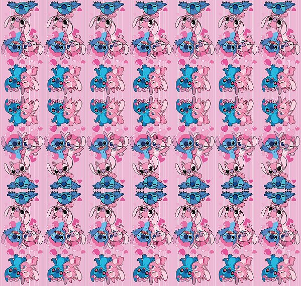 Tecido Microfibra Estampa Digital 0.50 cm - Stitch 7 Listrado Rosa