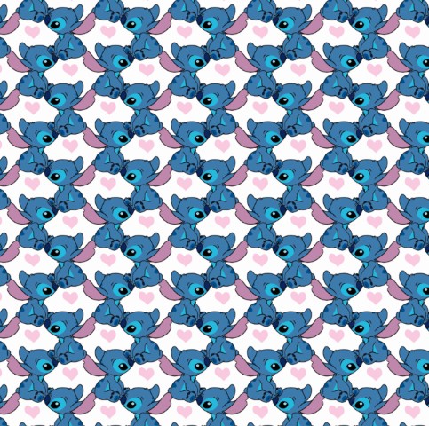 Tecido Microfibra Estampa Digital 0.50 cm - Stitch 18 / Branco