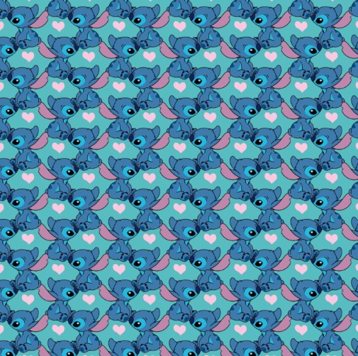 Tecido Microfibra Estampa Digital 0.50 cm - Stitch 18 / Verde Água