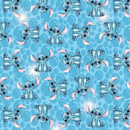 Tecido Microfibra Estampa Digital 0.50 cm - Stitch 23 / Azul Bebê