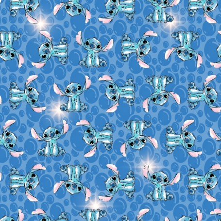 Tecido Microfibra Estampa Digital 0.50 cm - Stitch 23 / Azul