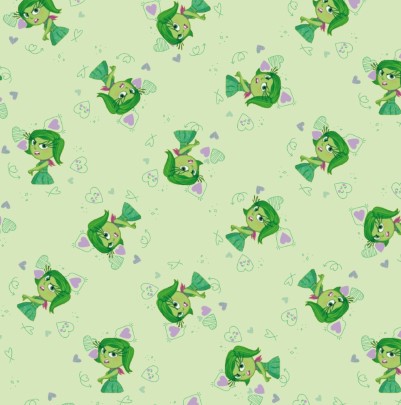 Tecido Microfibra Estampa Digital 0.50 cm - Divertidamente Nojinho 2 / Verde