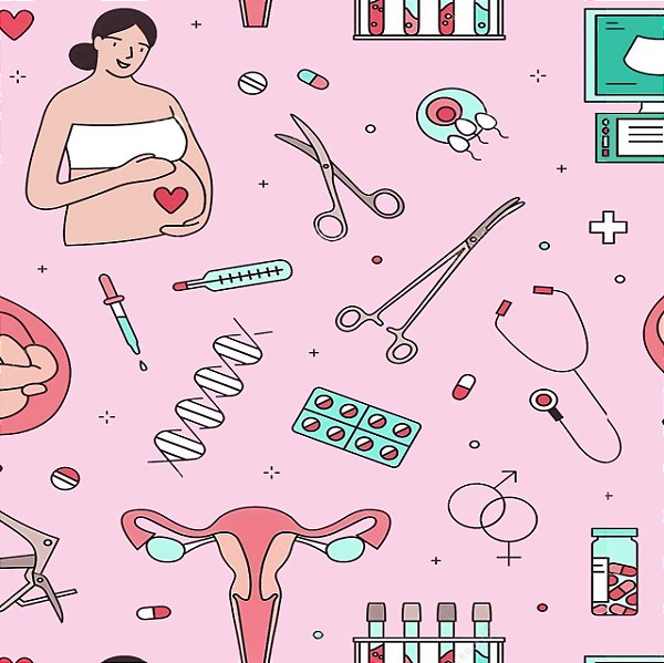 Tecido Microfibra Estampa Digital 0.50 cm - Obstetra rosa