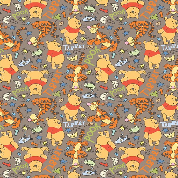 Tecido GABARDINE Estampa Digital - Ursinho Pooh