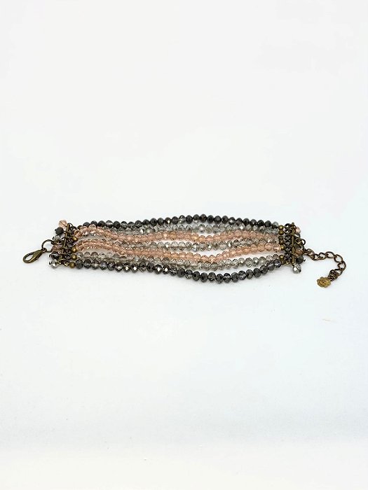 Bracelete 7 voltas de cristais