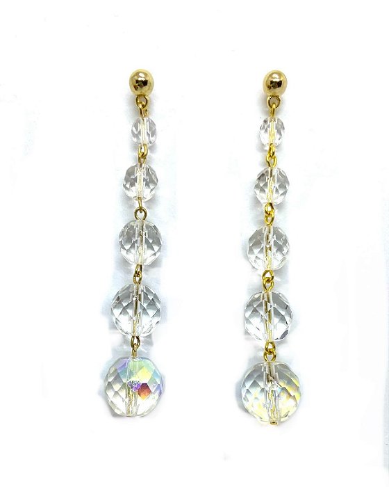 Brinco com cristais transparentes