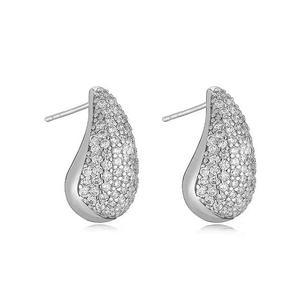 BRINCO VIRGULA NIQUEL COM ZIRCONIA CRISTAL