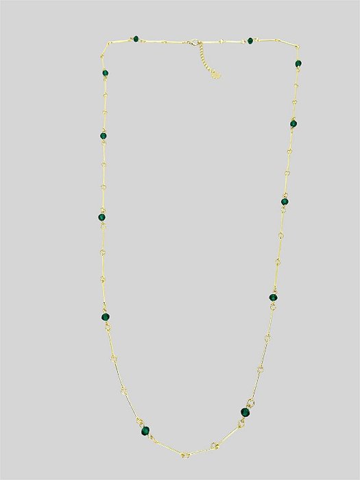 COLAR 1V. DE PALITINHOS E CRISTAIS BLUE ZIRCON