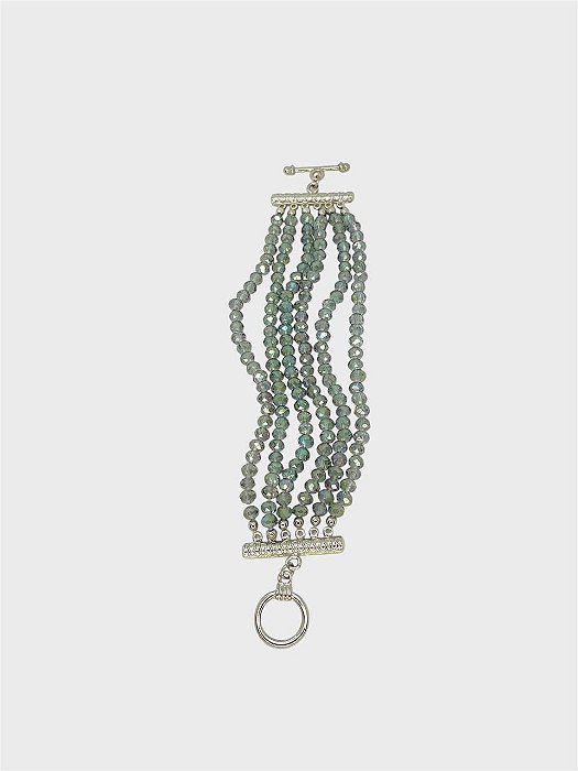 PULSEIRA 6V. DE CRISTAIS CINZA AZULADO FURTACOR