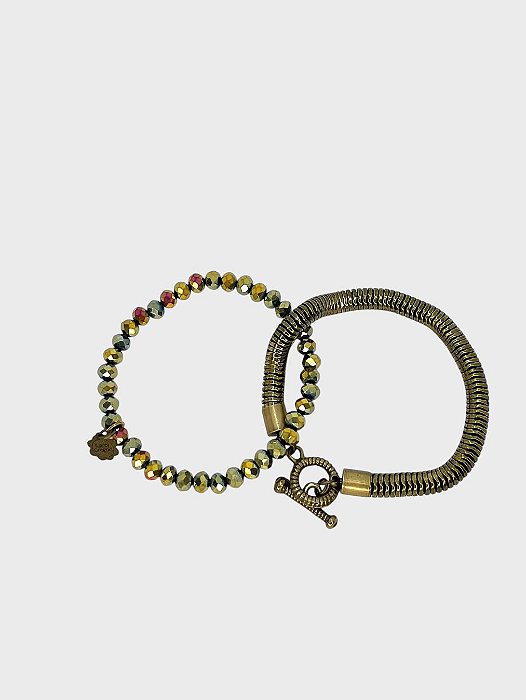 PULSEIRA 2V. DE CORR. RABO DE RATO O. VELHO E CRISTAL METALIZADO