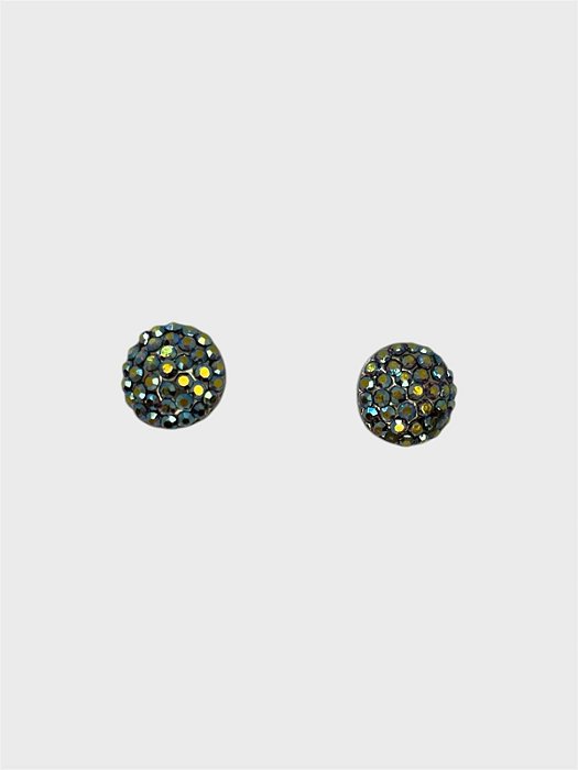 Brinco redondo níquel com strass ametist furtacor