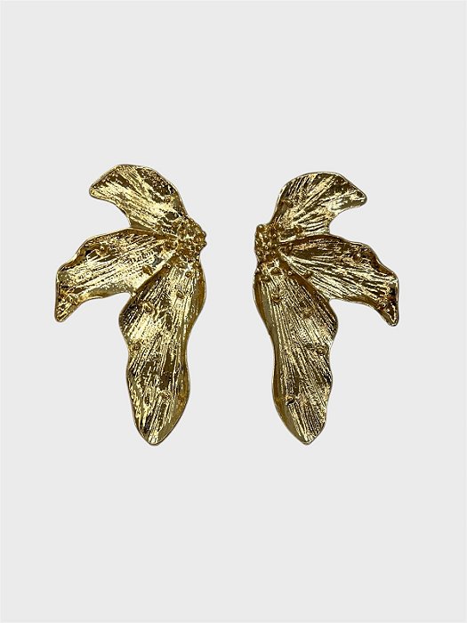 Brinco meia flor dourado