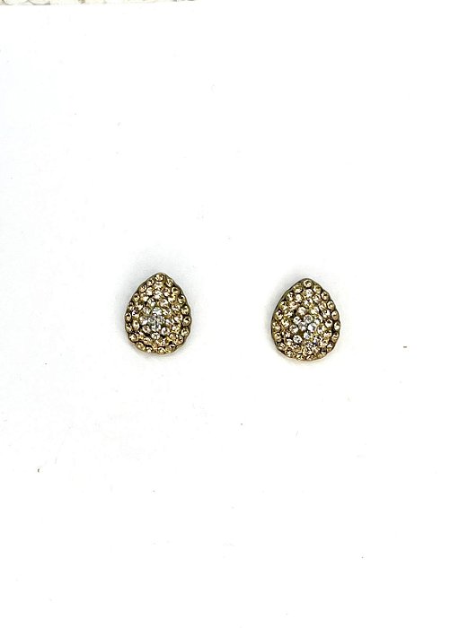 Brinco gota o. velho com strass lt colorad, lt peach e cristal