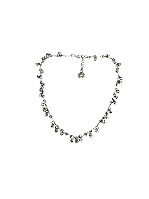 Chocker de corr. niquel com pingentes de bolinhas penduradas