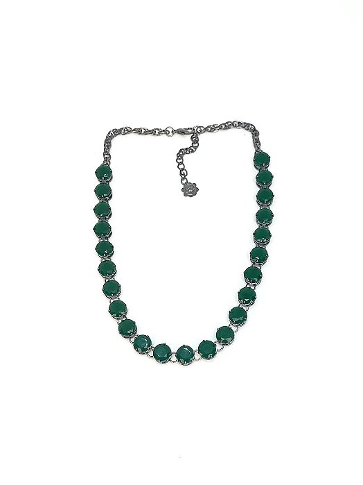 Chocker corr. grafite com zirconia verde esmeralda