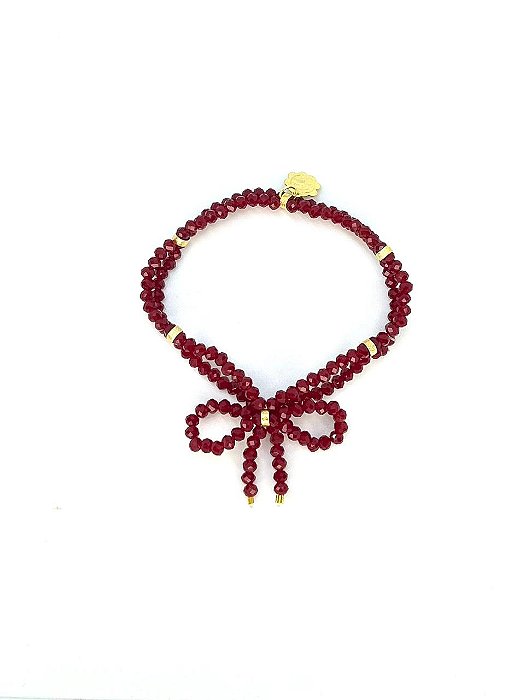 Pulseira 2v. de minicristais com laço