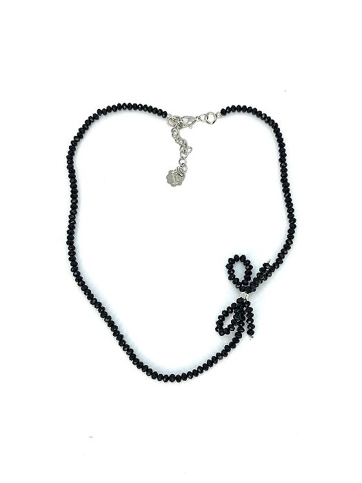 Chocker de minicristais com laço na lateral