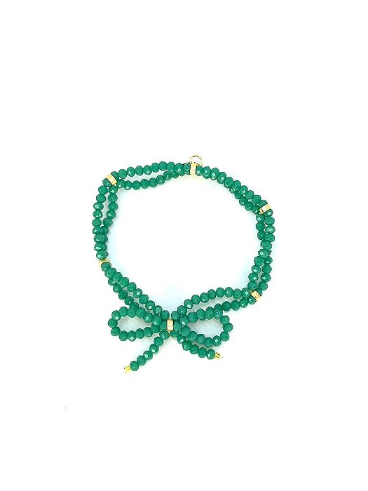 Pulseira 2v. de minicristais com laço