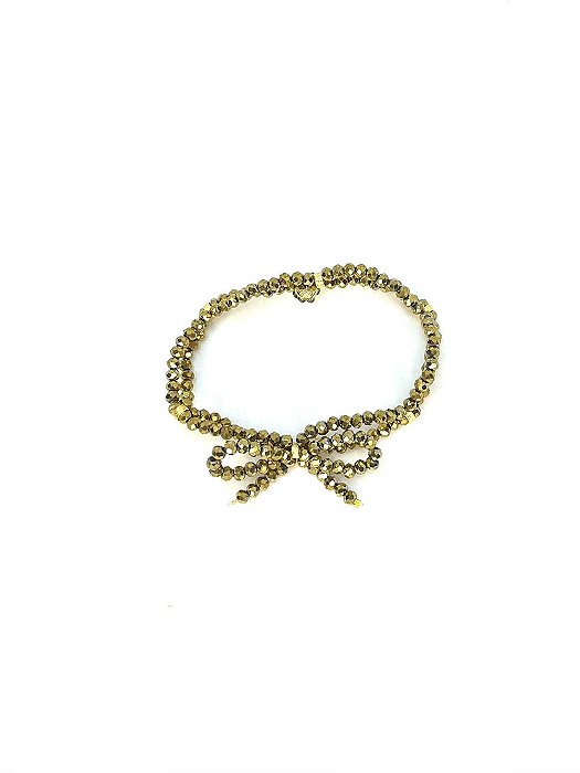 Pulseira 2v. de minicristais com laço