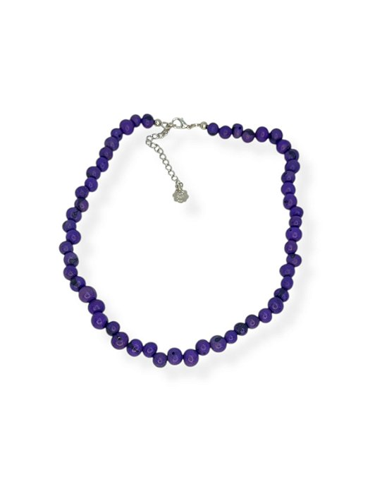 Colar 1v. curto de semente de açai roxo