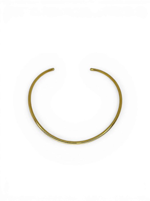 Gargantilha tubo dourada anatômica