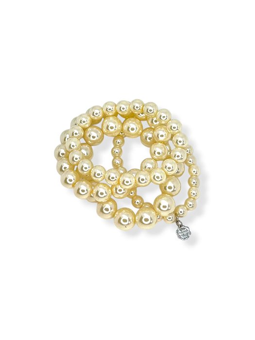 Pulseira 4v. de pérolas abs bege