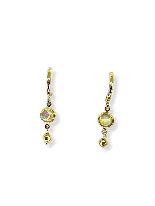 Argolinha dourada com pedra da lua e abs dourado