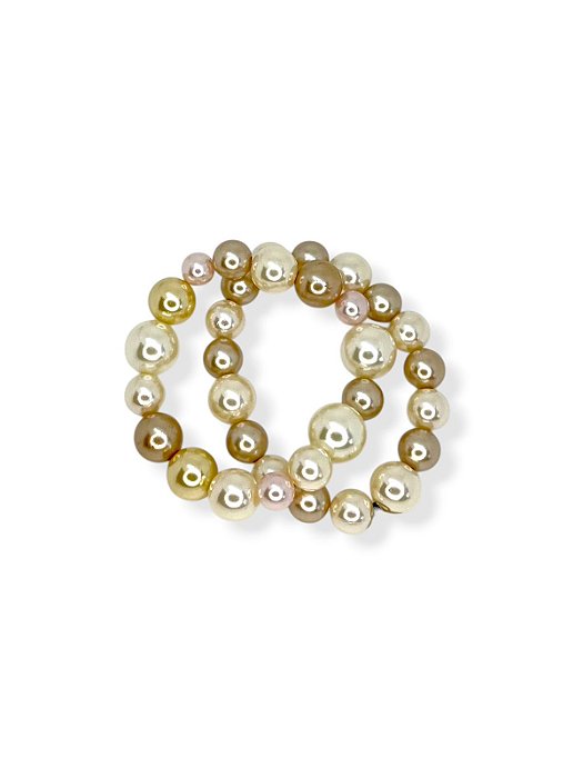 Pulseira 2v. de pérolas de tamanhos e cores diversas