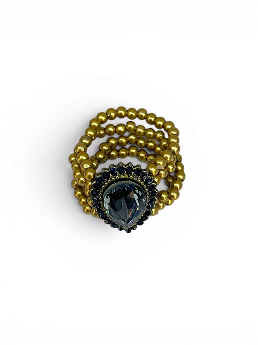 Anel 4v. ouro velho com gota e atrass montana